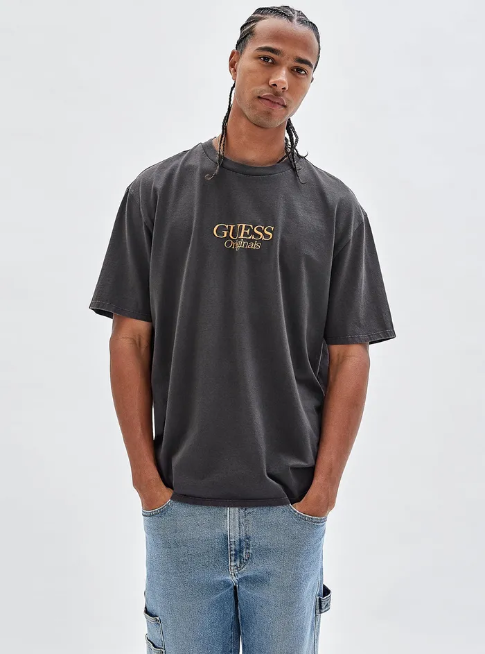 Men Tees and Tanks GUESS Guess Originals Black Brent Logo Tshirt