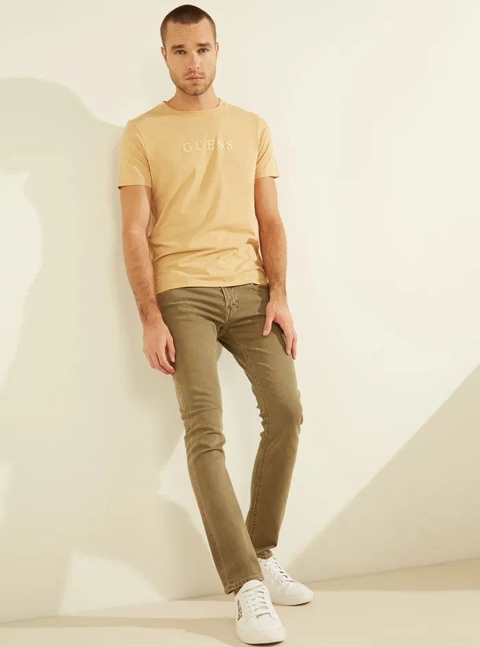 Men Tees and Tanks GUESS Pima Logo Desert Floor Crew Neck Tee Men Tees and Tanks GUESS Pima Logo Desert Floor Crew Neck Tee