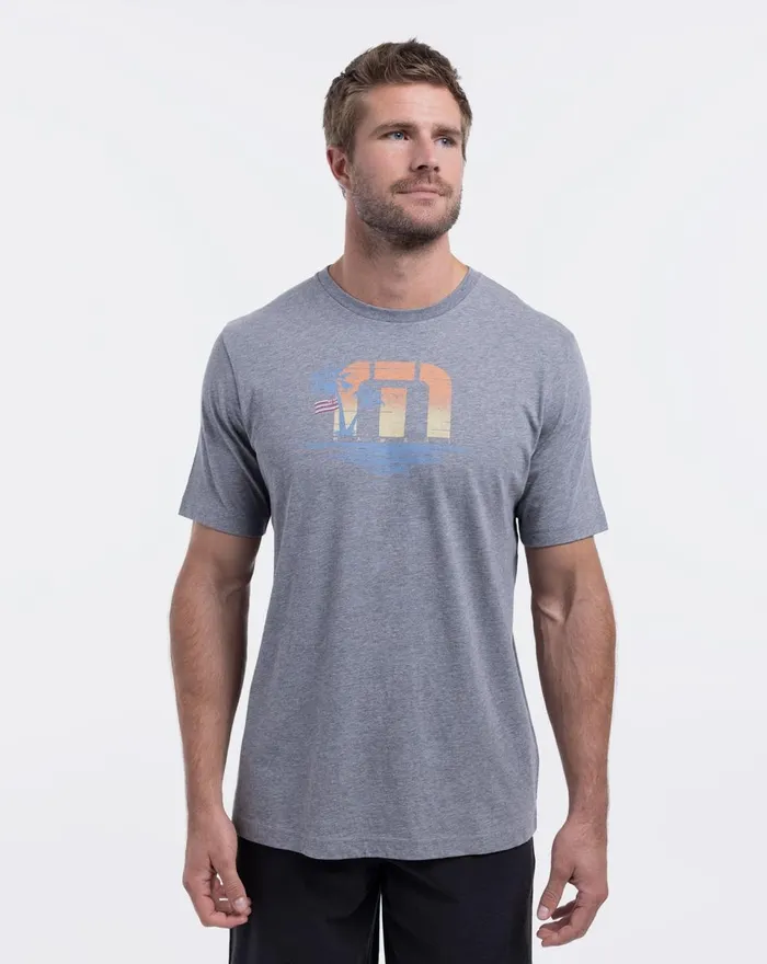 Men Tees TravisMathew FOURWINDS TEE Heather Grey