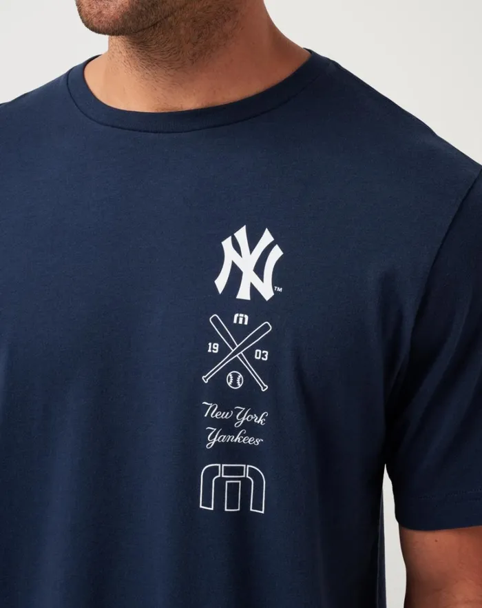 Men Tees TravisMathew NEW YORK YANKEES SUNSET SLAM TEE Total Eclipse