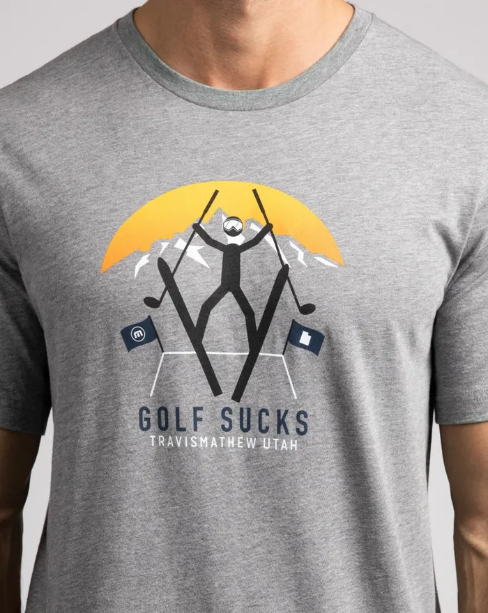 Men Tees TravisMathew POWDER MOUNTAIN TEE Heather Grey Men Tees TravisMathew POWDER MOUNTAIN TEE Heather Grey