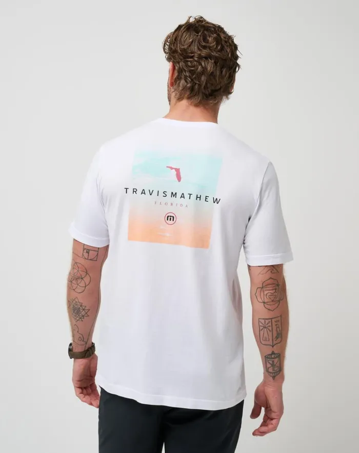 Men Tees TravisMathew SHORELINE STRIPES TEE White