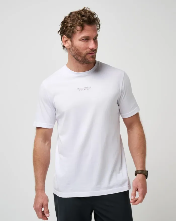 Men Tees TravisMathew SHORELINE STRIPES TEE White