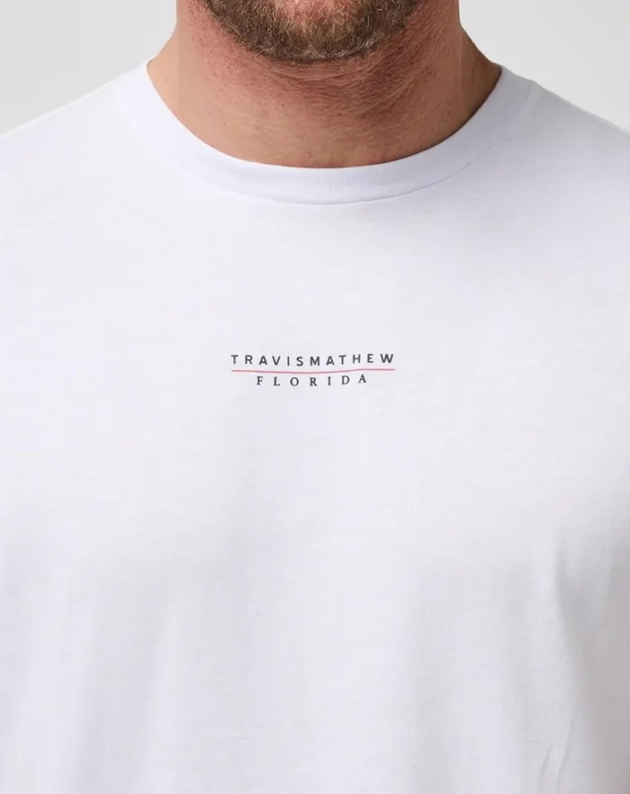 Men Tees TravisMathew SHORELINE STRIPES TEE White
