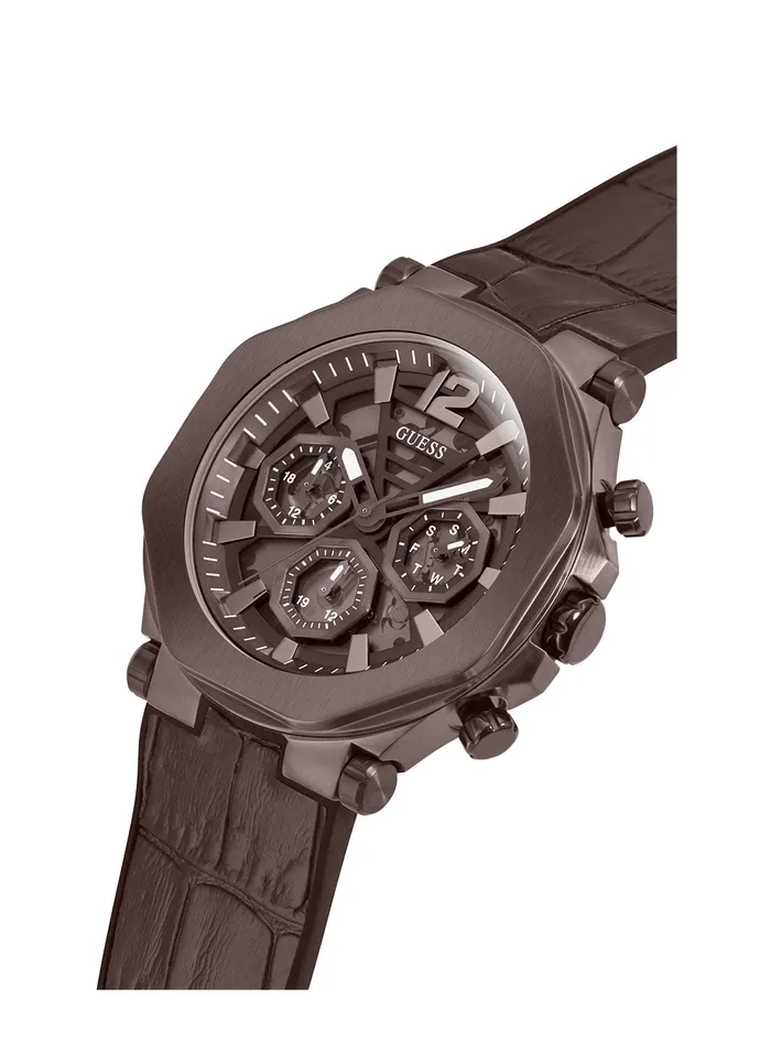 Men Watches GUESS Chocolate Brown Silicone Watch