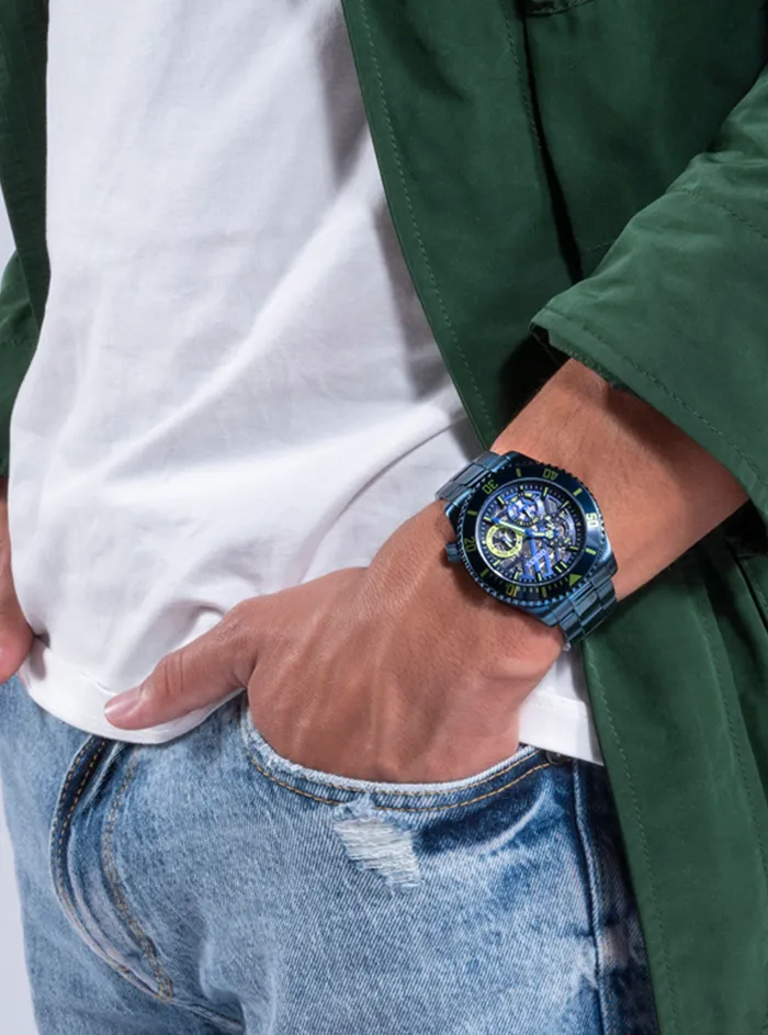 Men Watches GUESS Navy Midnight Axle Watch