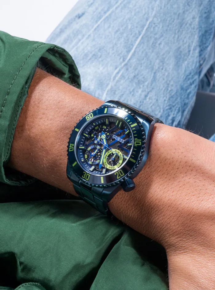 Men Watches GUESS Navy Midnight Axle Watch