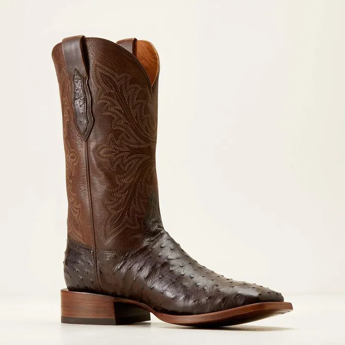Men Western Boots Ariat Bench Made Bassett Western Boot Espresso Full Quill Ostrich Men Western Boots Ariat Bench Made Bassett Western Boot Espresso Full Quill Ostrich