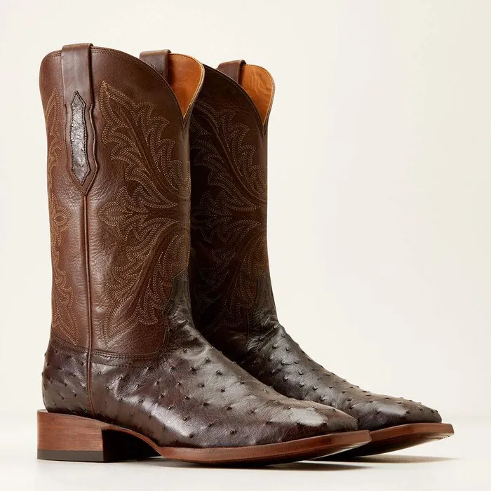 Men Western Boots Ariat Bench Made Bassett Western Boot Espresso Full Quill Ostrich Men Western Boots Ariat Bench Made Bassett Western Boot Espresso Full Quill Ostrich
