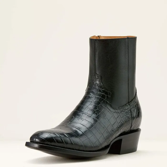 Men Western Boots Ariat Bench Made Brewer Western Boot Jet Black Nile Crocmidnight Black