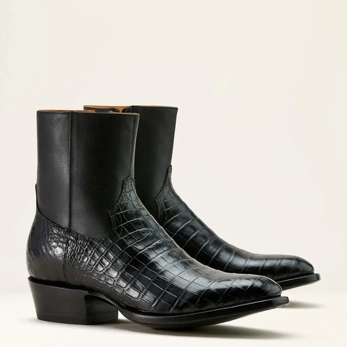 Men Western Boots Ariat Bench Made Brewer Western Boot Jet Black Nile Crocmidnight Black Men Western Boots Ariat Bench Made Brewer Western Boot Jet Black Nile Crocmidnight Black