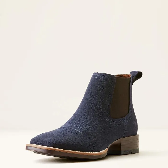 Men Western Boots Ariat Booker Ultra Western Boot Navy Suede