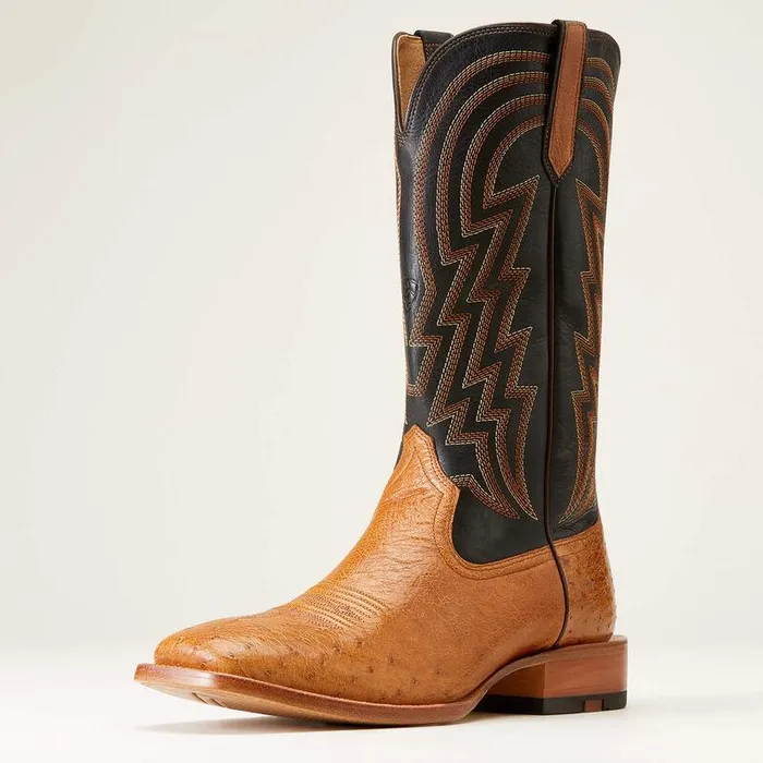 Men Western Boots Ariat Haywire Cowboy Boot Antique Tan Smooth Quill Ostri