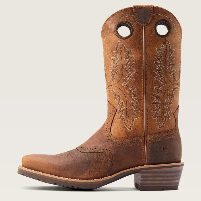 Men Western Boots Ariat Hybrid Roughstock Square Toe Cowboy Boot Sorrel Crunch Men Western Boots Ariat Hybrid Roughstock Square Toe Cowboy Boot Sorrel Crunch