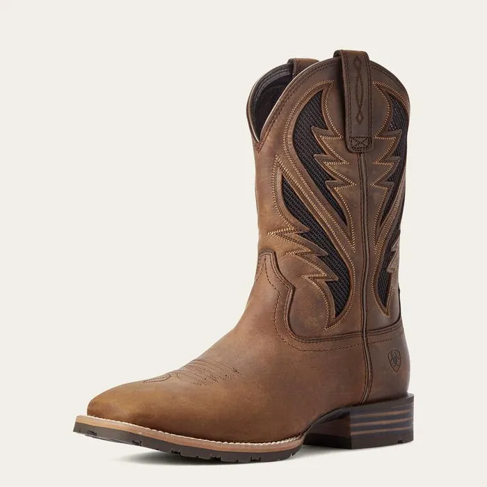 Men Western Boots Ariat Hybrid VentTEK Western Boot Distressed Tan