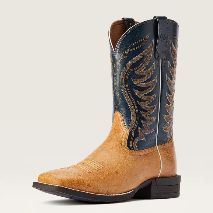 Men Western Boots Ariat Reckoning Western Boot Antique Saddle Sq Ostrich