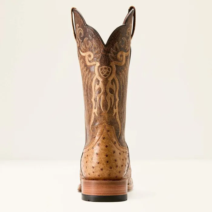 Men Western Boots Ariat Rio Cowboy Boot Honey Tan Full Quill Ostrichchestnut Br