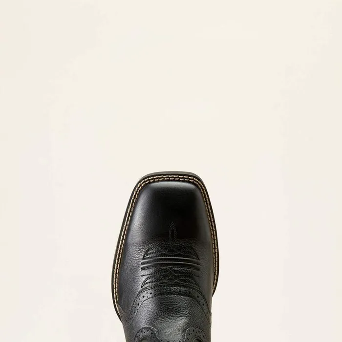 Men Western Boots Ariat Sport Wide Square Toe Cowboy Boot Black Deertan