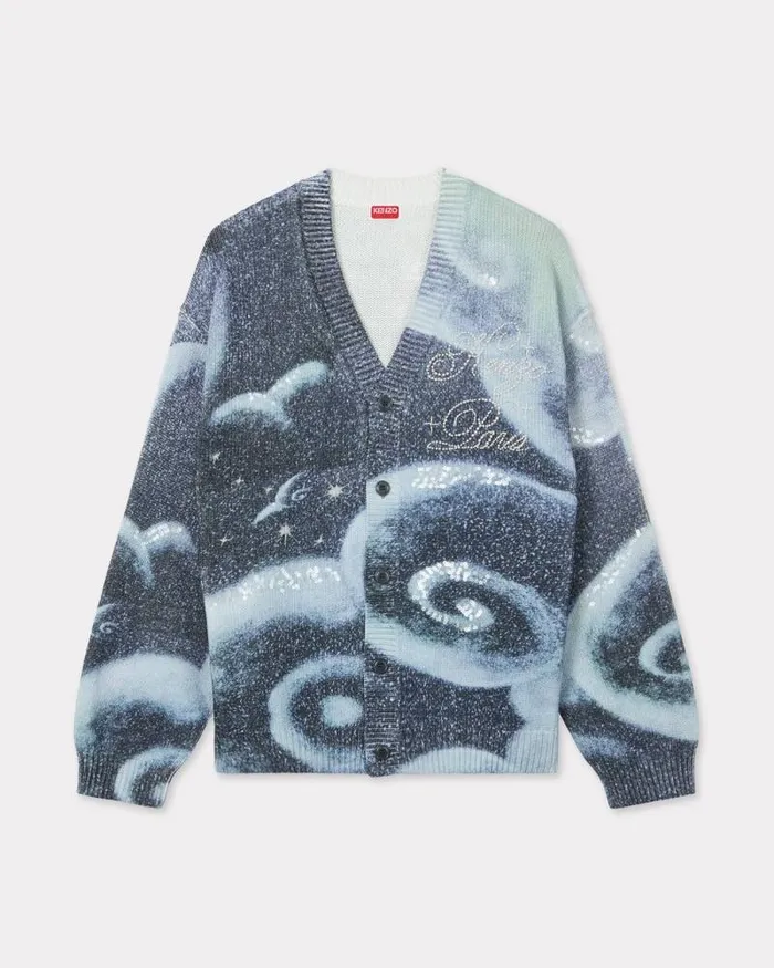 MenWomen 039KENZO Cloud Tiger039 Genderless Embroidered Cardigan Midnight Blue Kenzo Sweaters And Cardigans MenWomen 039KENZO Cloud Tiger039 Genderless Embroidered Cardigan Midnight Blue Kenzo Sweaters And Cardigans