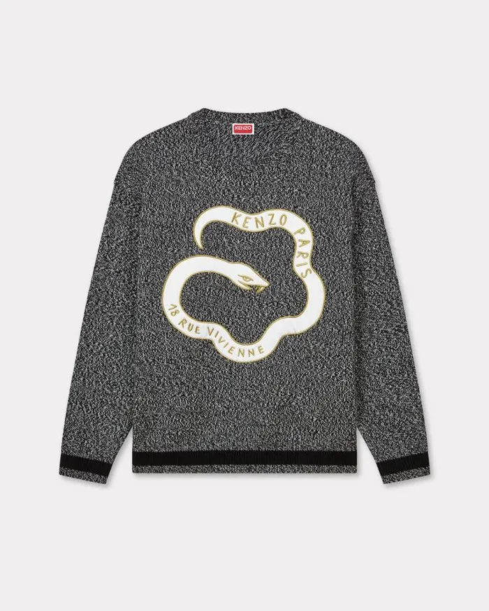 MenWomen 039Lunar New Year039 Genderless Jumper In Wool And Cotton Black Kenzo Sweaters And Cardigans MenWomen 039Lunar New Year039 Genderless Jumper In Wool And Cotton Black Kenzo Sweaters And Cardigans
