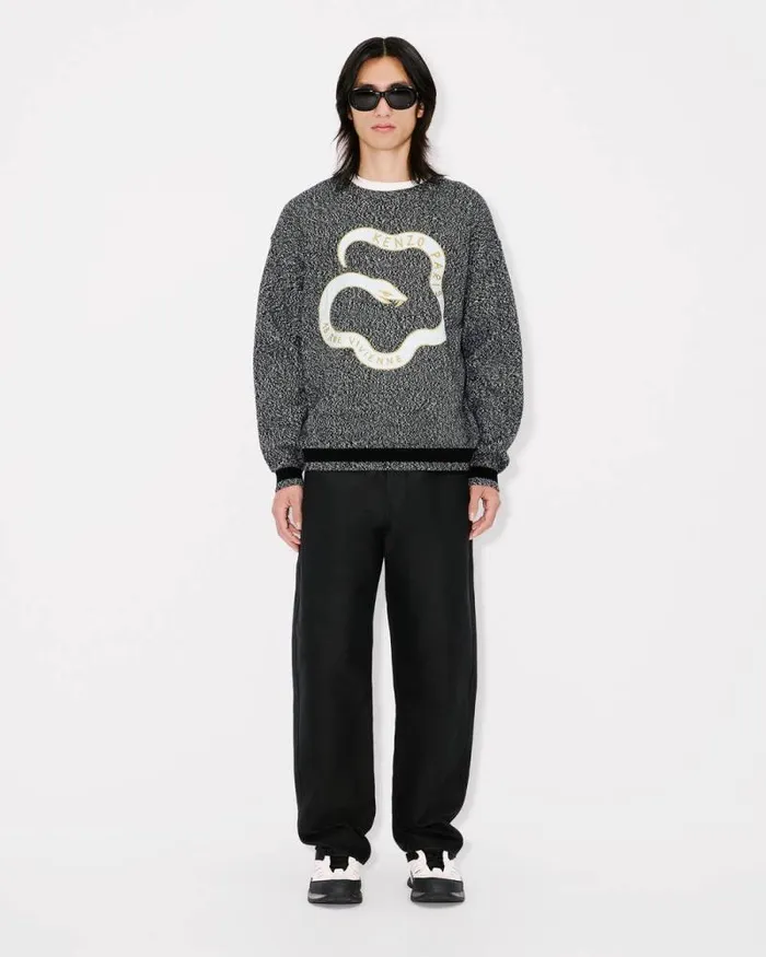 MenWomen 039Lunar New Year039 Genderless Jumper In Wool And Cotton Black Kenzo Sweaters And Cardigans
