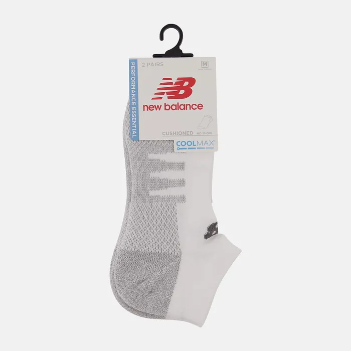 MenWomen Coolmax No Show Socks 2 Pack White New Balance Socks MenWomen Coolmax No Show Socks 2 Pack White New Balance Socks