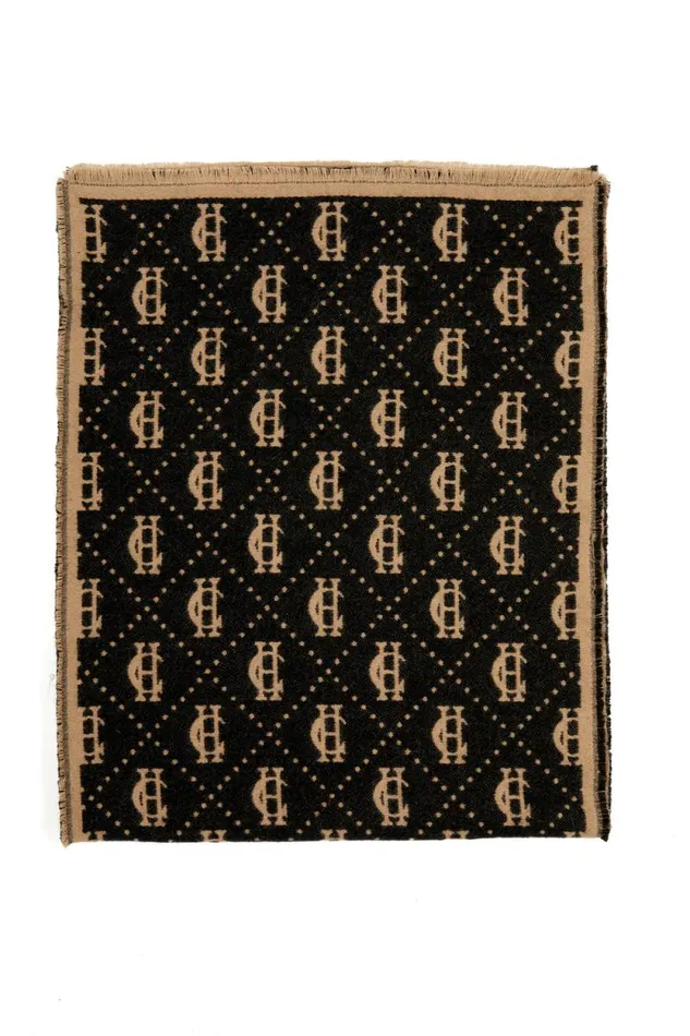 MenWomen Lightweight Monogram Scarf Tan Black Holland Cooper Scarves