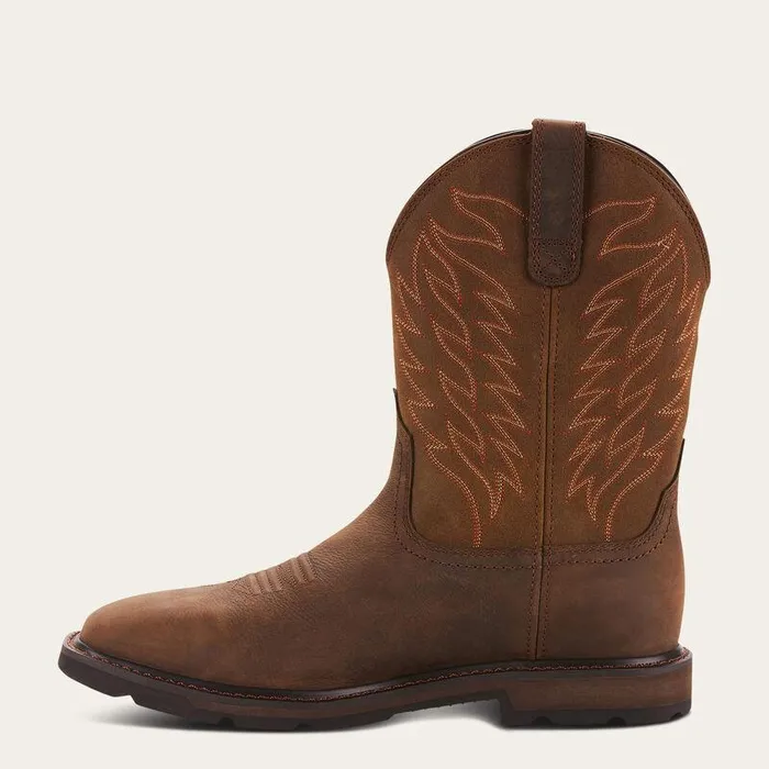 Men Work Boots Ariat Groundbreaker Wide Square Toe Waterproof Work Boot Dark Brown Men Work Boots Ariat Groundbreaker Wide Square Toe Waterproof Work Boot Dark Brown