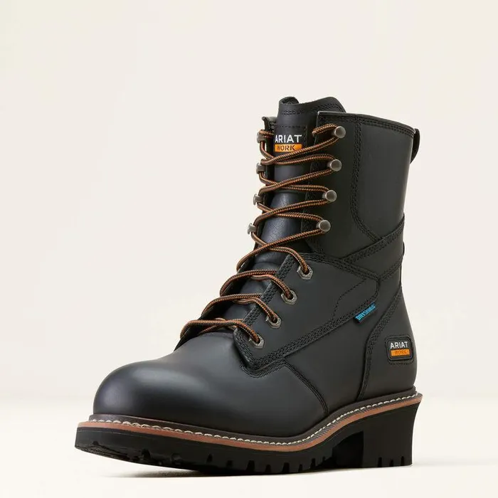 Men Work Boots Ariat Logger Shock Shield Waterproof Work Boot Black