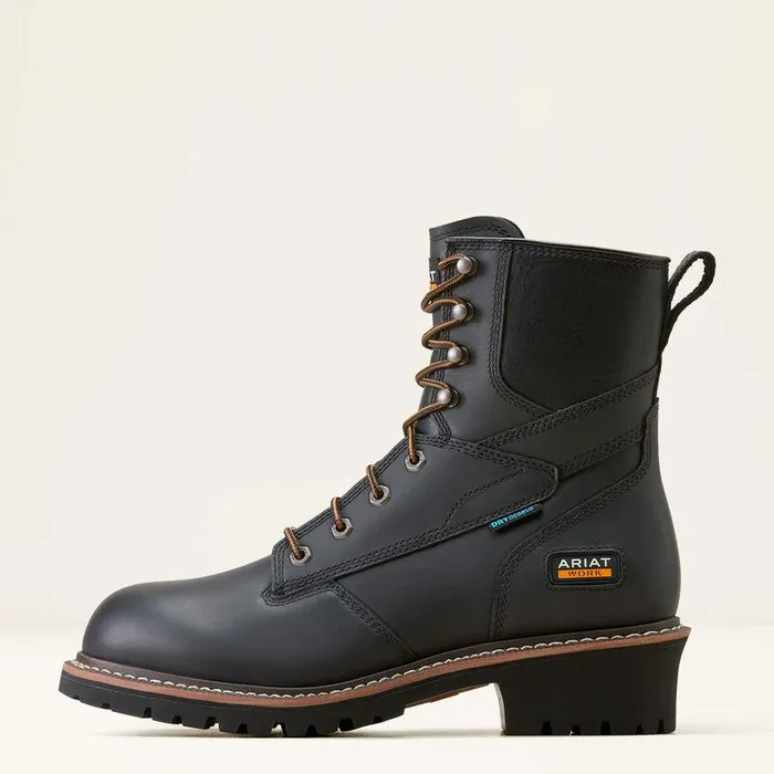 Men Work Boots Ariat Logger Shock Shield Waterproof Work Boot Black Men Work Boots Ariat Logger Shock Shield Waterproof Work Boot Black