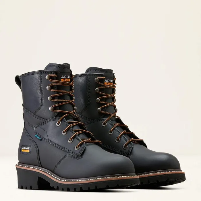 Men Work Boots Ariat Logger Shock Shield Waterproof Work Boot Black Men Work Boots Ariat Logger Shock Shield Waterproof Work Boot Black