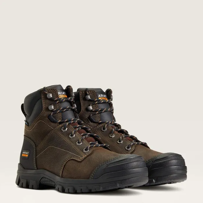 Men Work Boots Ariat Treadfast 6quot Waterproof Work Boot Dark Brown