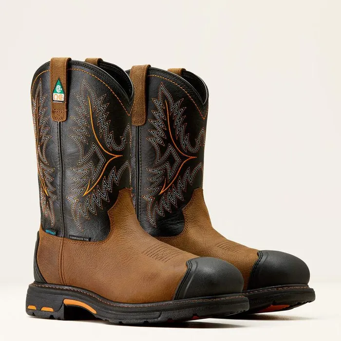Men Work Boots Ariat WorkHog CSA XTR Waterproof Composite Toe Work Boot Rye Brownblack Men Work Boots Ariat WorkHog CSA XTR Waterproof Composite Toe Work Boot Rye Brownblack