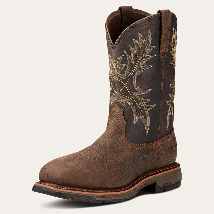Men Work Boots Ariat WorkHog Waterproof Composite Toe Work Boot Bruin Brown