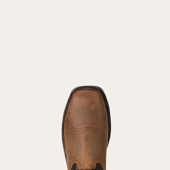 Men Work Boots Ariat WorkHog Wide Square Toe 400g Waterproof Composite Toe Work Boot Rye Brown