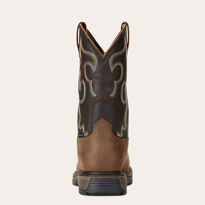 Men Work Boots Ariat WorkHog Wide Square Toe 400g Waterproof Composite Toe Work Boot Rye Brown