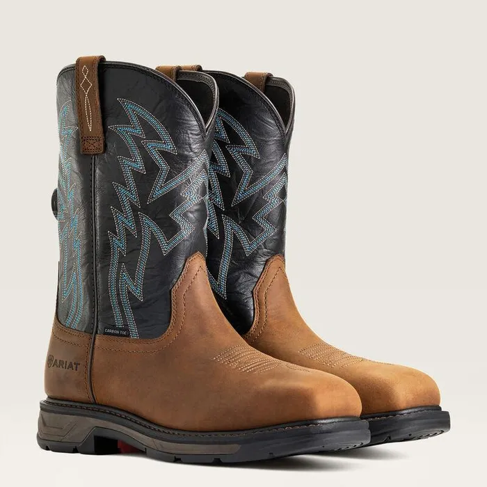 Men Work Boots Ariat WorkHog XT BOA Carbon Toe Work Boot Dark Earth