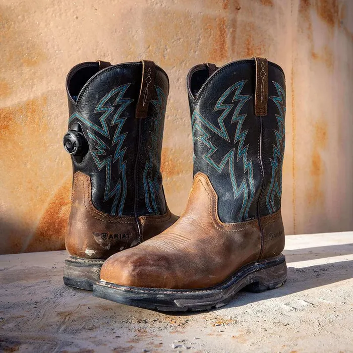 Men Work Boots Ariat WorkHog XT BOA Carbon Toe Work Boot Dark Earth