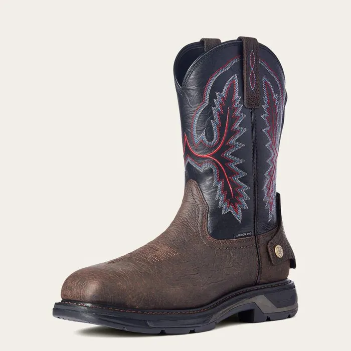 Men Work Boots Ariat WorkHog XT EZ Zip Carbon Toe Work Boot Bruin Brown