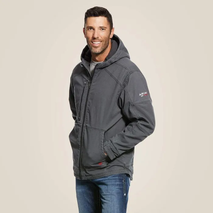 Men Workwear Ariat FR DuraLight Cordura Canvas Jacket Iron Grey