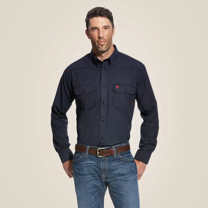 Men Workwear Ariat FR Featherlight Work Shirt Navy