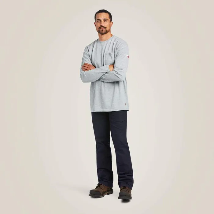 Men Workwear Ariat FR Max Protect Inherent TShirt Heather Grey Men Workwear Ariat FR Max Protect Inherent TShirt Heather Grey