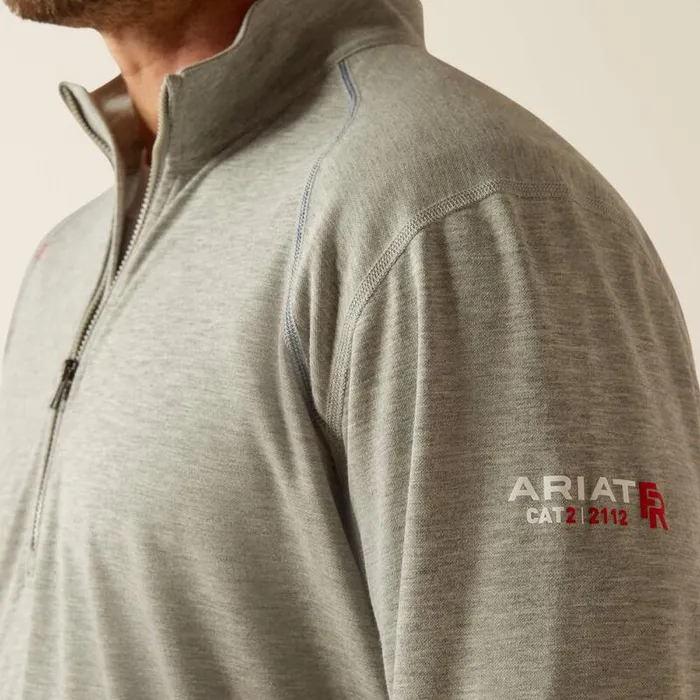 Men Workwear Ariat FR Primo 14 Zip Baselayer Heather Grey