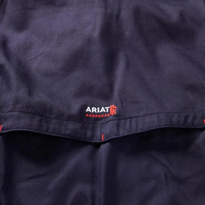 Men Workwear Ariat FR Solid Vent Work Shirt Navy