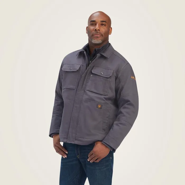 Men Workwear Ariat Rebar DuraCanvas SherpaLined Coat Rebar Grey