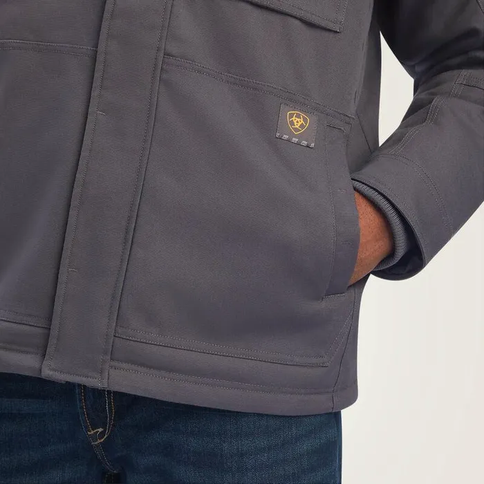 Men Workwear Ariat Rebar DuraCanvas SherpaLined Coat Rebar Grey Men Workwear Ariat Rebar DuraCanvas SherpaLined Coat Rebar Grey