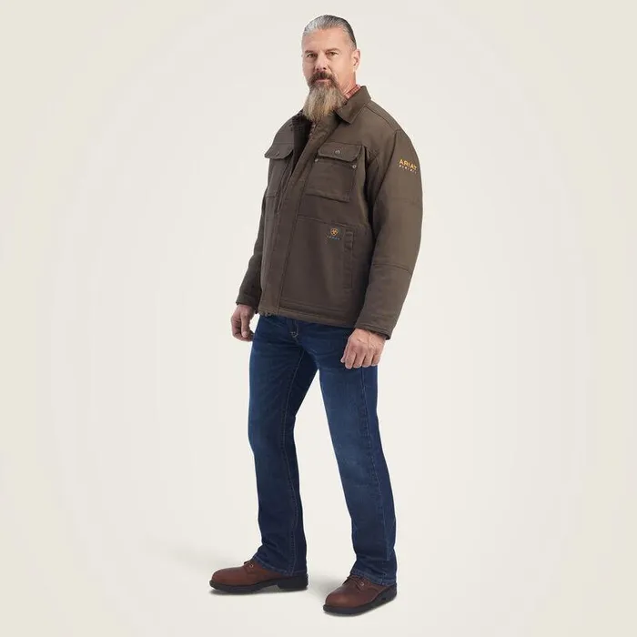 Men Workwear Ariat Rebar DuraCanvas SherpaLined Coat Wren