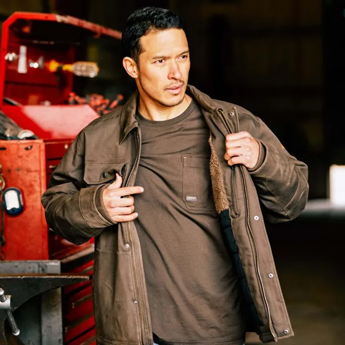 Men Workwear Ariat Rebar DuraCanvas SherpaLined Coat Wren
