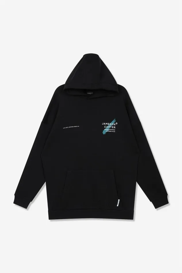 Mens EST Oversized Hoodie 8211 Black Jameson Carter Hoodies and Sweatshirts