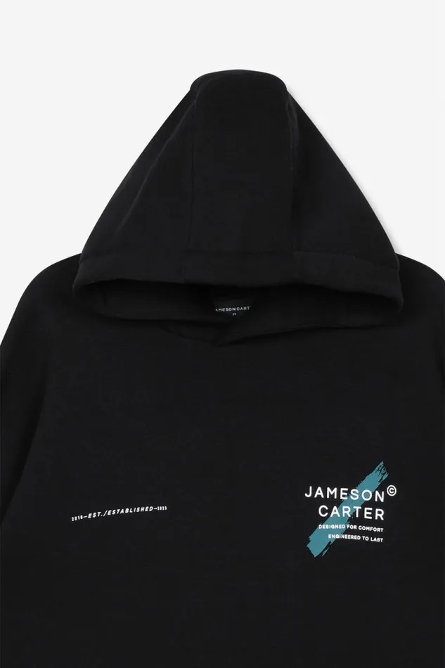 Mens EST Oversized Hoodie 8211 Black Jameson Carter Hoodies and Sweatshirts
